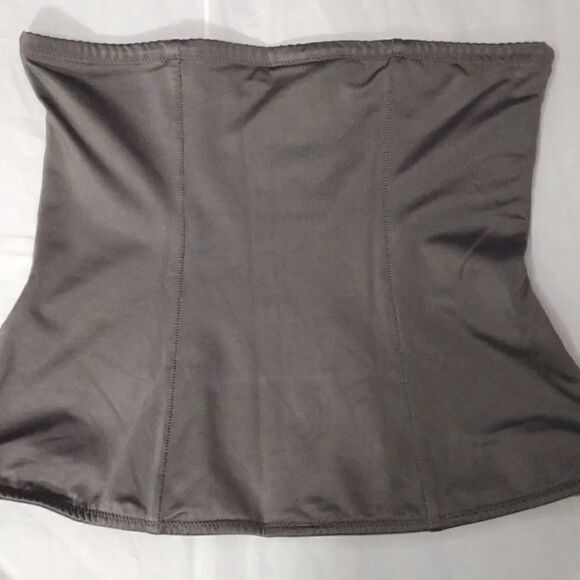 Maidenform Flexees Grey Black Lace Corset Waist Nipper Shaper Large - Picture 11 of 13